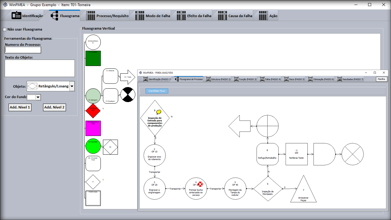 Tela do software WinFMEA 3 Plus