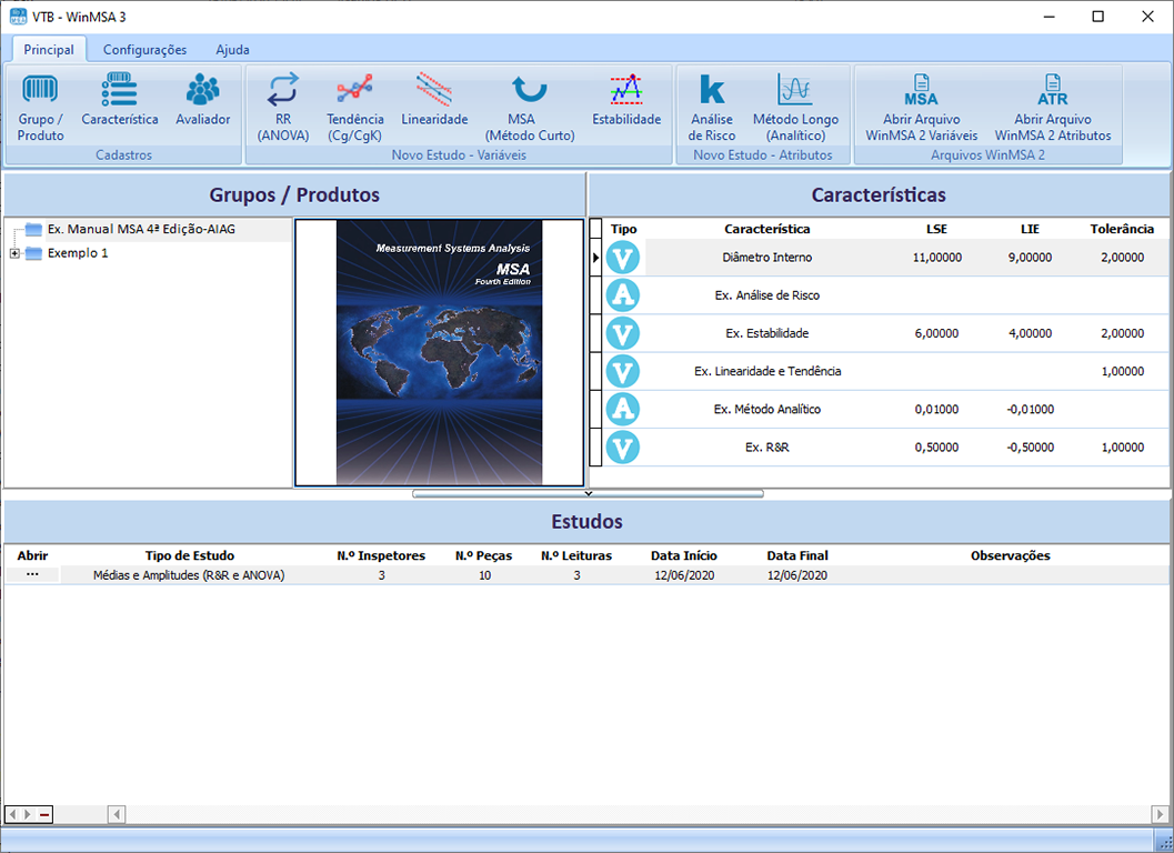 Tela do software WinMSA 3